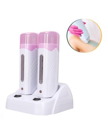 Double Depilatory Heater & Wax Roller Set | Portable Roll-On Wax Warmer for Hair Removal | EU-Compatible for Men & Women - Buy Online on SooperMarket.com
