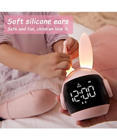 Vicloon Rabbit Children's Alarm Clock - Dual Alarm 6 Ringtones Snooze & 90-Day Standby - Perfect Gift for Kids (Pink) - Buy Online on SooperMarket.com