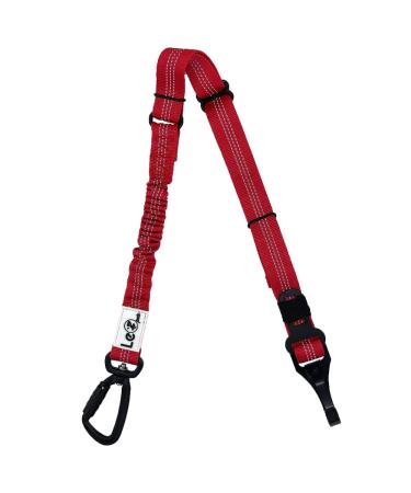 Leopets dog seat belt for car |Dog belt car |For all dogs sizes 30cm - 90cm |Security carabiner - seat belt reflecting and re -damping (red)
