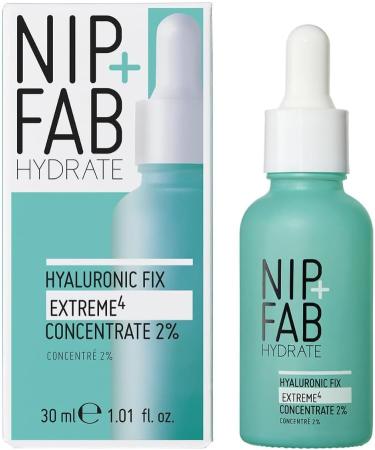 Nip + Fab Hyaluronic Acid Fix Extreme 4 2% Concentrate Daily Concentrated Drops for Face Quick Drying Serum for Hydration Dewy Visibly Plumped Skin - Buy Online on SooperMarket.com
