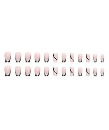 Groovy Nights Silver Glitter Swirl Long Coffin Fake Nails with Glue - 24PCS Set - Buy Online on SooperMarket.com