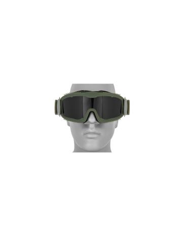 Lancer Tactical Airsoft CA-221GB Safety Goggles Smoke Lens Stylized Vents - OD GREEN