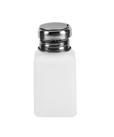 Brrnoo Empty Nail Bottle 200 ML Clear & Silver Plastic with Stainless Steel Lid Liquid Remover Cleaner for Nail Polish Makeup Travel Household Use