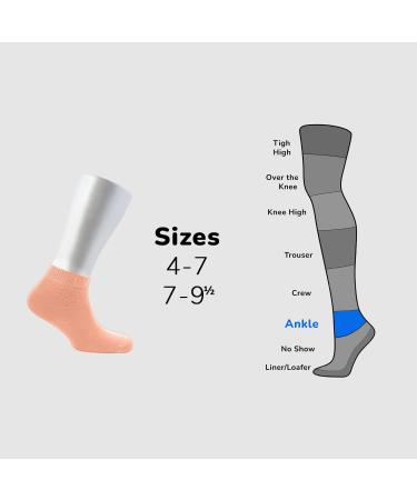 Cosyfeel Women Loose Diabetic Socks | 4-Pack Neuropathy Ankle Socks for Ladies | Super Soft Eco-Friendly Bamboo Material | Durable with Seamless Toe | Multicolour Patterns | 4 Seasons 4-7 SALMON - Buy Online on SooperMarket.com
