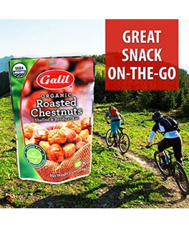 Galil Organic Roasted Chestnuts | Shelled, Gluten Free & Vegan | Ready-to-Eat Snack | 100% Natural | No Preservatives | Perfect for Snacking, Baking, and Cooking | 3.5oz Bags (Pack of 3) - Buy Online on SooperMarket.com