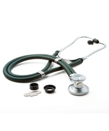 ADC Adscope 641 Sprague Stethoscope with 5 Interchangeable Chestpiece Options 30 inch Length Dark Green