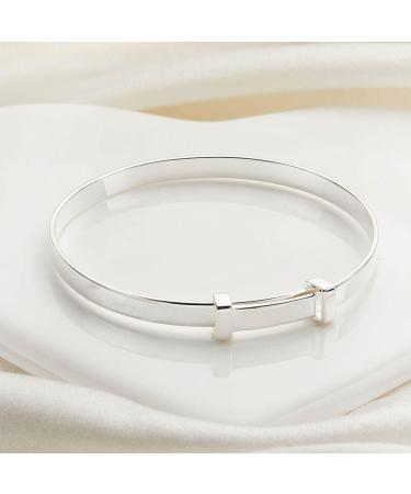 Molly Brown London Sterling Silver Baby Bangle | Christening Keepsake and New Baby Gift - Buy Online on SooperMarket.com
