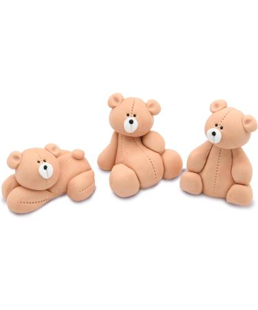 SugArt 3 Teddy Bears Cake Topper Party Decoration Fondant Edible Great for Kids Boy Girl first Birthday Christening Baby shower easy to Use. - Buy Online on SooperMarket.com