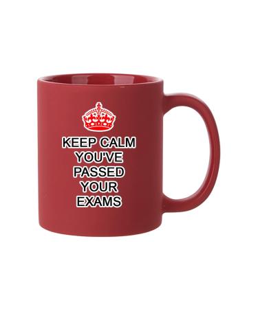 Giftme Keep Calm You've Passed Your Exams Full Coloured Frosted Coffee Mug. (Red)