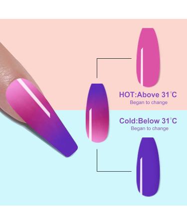 28g/Box Rose and Purple Color Change Dip Powder for Long-lasting Dipping Nails - No UV Light Needed | No.17 - Buy Online on SooperMarket.com