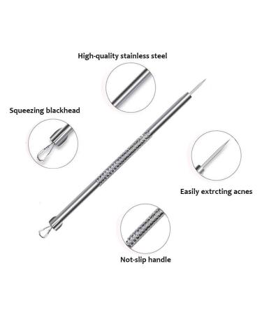 7PC Blackhead Remover Set - Premium Comedone Squeezer Tools for Acne Treatment with Stylish Leather Pouch - Buy Online on SooperMarket.com