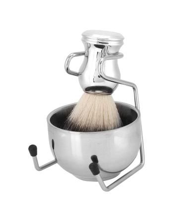 Premium Stainless Steel Shaving Brush Set - Beard Brush Holder Stand & Soap Dish | International Shipping - Buy Online on SooperMarket.com