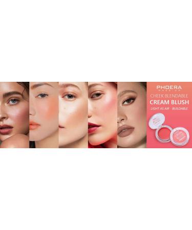 PHOERA Matte Blush Cream - Sweat-Resistant Cheek Blusher Palette in 102 PEACH - Buy Online on SooperMarket.com