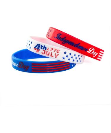 Totority 5pcs Independence Day Red Silicone Wristband Bracelets - Buy Online on SooperMarket.com