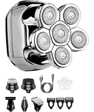 GeRRiT Electric Razor for Men's 5 in 1 Electric Razors for Men Multifunctional Bald Head Shaver Cordless Grooming Kit Waterproof Electric Shaver