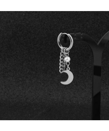 Mshion Unisex Moon Stud Earrings with Jewelry Box - 1 Pair | Unique Gift Idea - Buy Online on SooperMarket.com