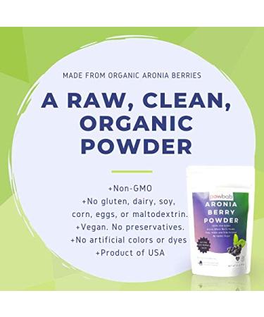 Powbab Aronia Berry Powder - 100% USA Grown Organic Chokeberry, Immune Support, Circulation & Anti-Inflammatory Boost - 3.5 Oz - Buy Online on SooperMarket.com