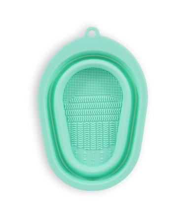 kawehiop Silicone Makeup Brush Cleaning Mat Folding Washing Pad Small Eyeliner Applicators Wash Scrubber Daily Gifts Accessories Green