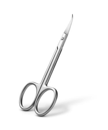 BEZOX Precision Curved Tip Cuticle Scissors - Russian Style Sharp Nail Dead Skin and Hangnail Scissor Professional Cuticle Trimmer with Sharp Thin Blade - Ideal for Right & Left-Handed Use Vertical Curve Blades