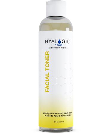 Hyalogic Facial Toner with Witch Hazel 8oz - Spa HA Hyaluronic Acid & Aloe Vera Alcohol Free Hydrating Toner Astringent for Face 8 fl oz