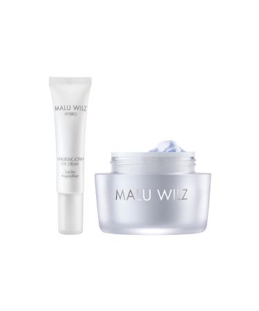 Malu Wilz Bundle Hyaluronic Active + Cream Soft 50ml + Eye Cream 15ml I Refreshing Skincare Facial Care Care Care & Wear Care Serum with Hyaluron
