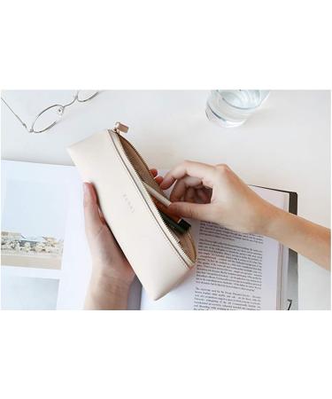 Doraking Pencil Bag Pen Case Cosmetic Makeup Bag Pen Pencil Stationery Pouch Bag Case/PU Leather Small Pencil Pouch Students Stationery Pouch Zipper Bag for Pens Pencils Markers (Apricot) - Buy Online on SooperMarket.com