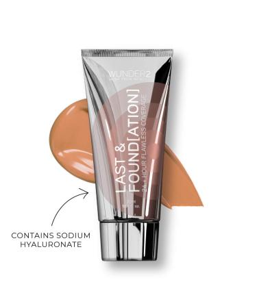 Wunder2 Last Foundation Makeup 24+ Hour Liquid Full Coverage Waterproof with Hyaluronic Acid - Caramel Color - Buy Online on SooperMarket.com