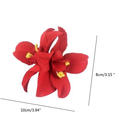 JSGHGDF Fabric Flower Hair Clip for Women Elegant Cloth Flower Side Clip Hair Style Accessories Ponytail Holder Barrettes Purple - Buy Online on SooperMarket.com