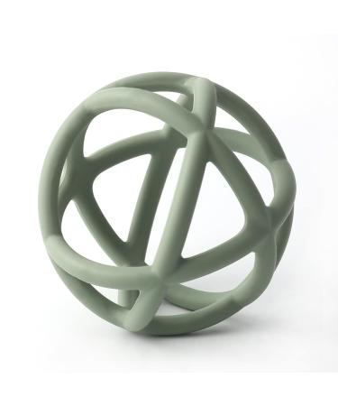 TOPGOMES Baby Teether Ball Toy  BPA Free Silicone Soft Ball Easy to Hold Teether for Babies Ages 6 Months+ (Sage)