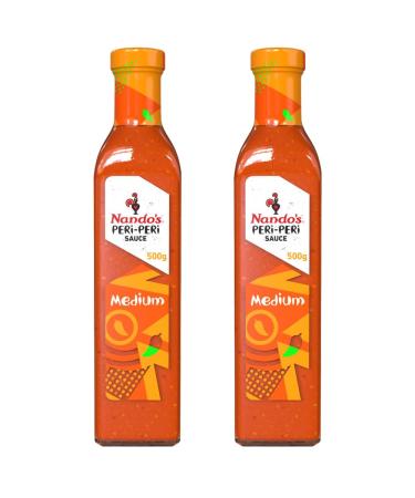 2 x 500g Medium Hot Spicy Sauce Red Pepper Peri Peri Flavour Dressing Marinade Seasoning