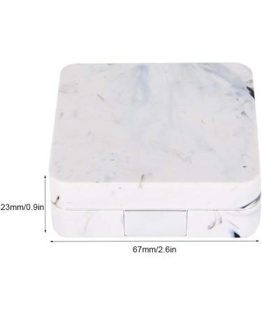 Wifehelper Square Contact Lens Container with Mirror - Stylish Marble Outer Box & Golden Glass Holder for Color Contacts - Perfect for Travel & Shower - Buy Online on SooperMarket.com