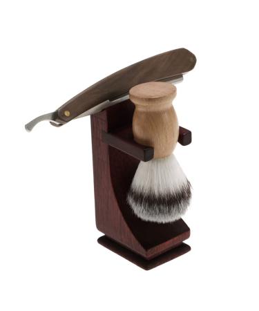 Premium Shaving Brush Stand - Wooden Holder with Non-Slip Base for Razors & Brushes | International Shipping - Buy Online on SooperMarket.com