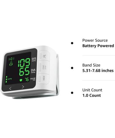 Wrist Blood Pressure Monitor with Large Backlight Display | Digital Automatic BP Cuff with Memory | Adjustable Cuff & Storage Bag Included - Buy Online on SooperMarket.com