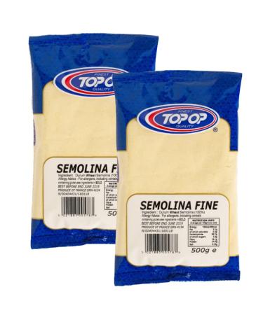 Top op Semolina Fine 500g (Pack of 2) - Also known as Suji - Used to make Pasta Pizza Bread and Biscuit Doughs