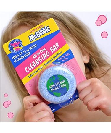 Mr. Bubble Original All-in-One Cleansing Bar - Body & Face Wash + Shampoo & Conditioner with Shea Butter & Strawberry Extract - International Shipping Available - Buy Online on SooperMarket.com