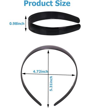 20Pieces 1 Inch Wide Hard Plastic Headband Plain craft Headband Plastic Hairband for DIY Hair accessories Women Girl Black - Buy Online on SooperMarket.com