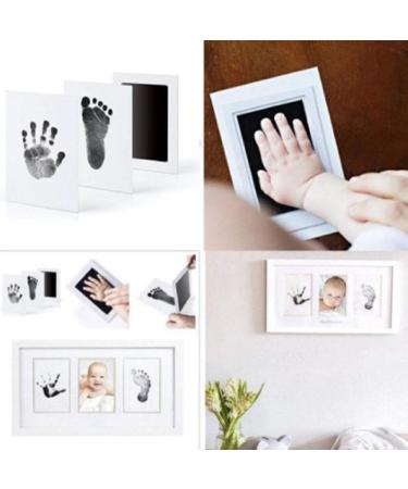Non-Toxic Baby Footprints & Handprint Inkless Kit | Safe Souvenir for Newborns & Pets | Black Ink | 0-6 Months - Buy Online on SooperMarket.com