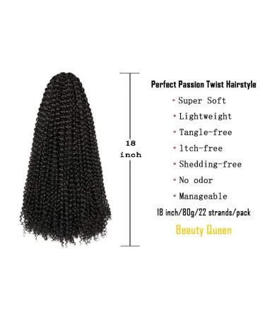 18 inch Passion Twist Water Wave Crochet Braids Hair - 7 Packs | Long Bohemian Locs | Synthetic Hair Extensions for Spring Twist and Fluffy Style - Buy Online on SooperMarket.com