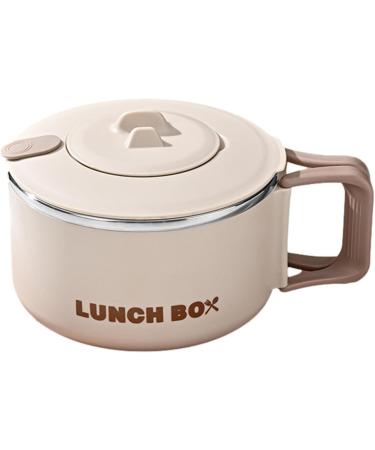Durable Remen Noodle Container 1200ml Ramen Cooker Soup Mug Japanese Ramen Picnic Tableware for Pasta Dishes Portable Safe Reusable Noodle Bowl High Capacity Noodle Cooker for Home Picnic Beige - Buy Online on SooperMarket.com