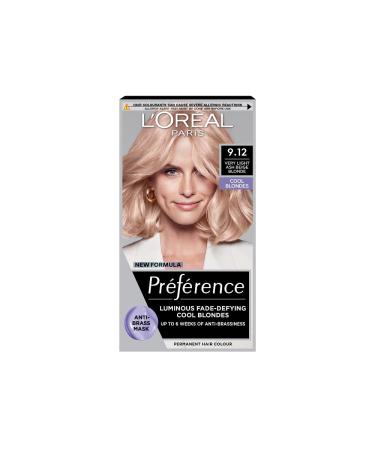 L'Oreal Paris Preference Hair Dye Long Lasting Luminous Permanent Hair Colour 9.12 Siberia