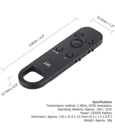 JJC Wireless Bluetooth Remote Control for Sony Cameras - Replaces Sony RMT-P1BT | Compatible with A7R5, A7M4, ZV-E1, A7C, A6600, A6400, A6100, A7R IV, A9 II, DSC-RX100 VII & More - Buy Online on SooperMarket.com