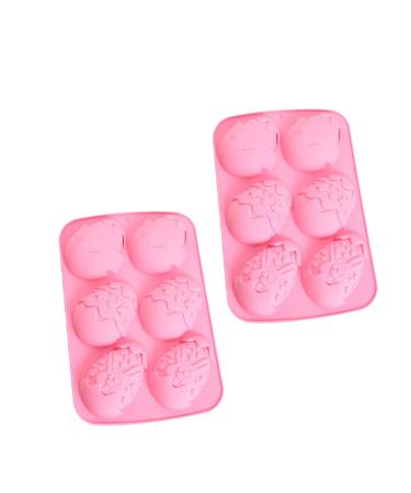 NAMOARLY 2pcs Easter Egg Pastry Chocolate Candy Mold Ice Cube Mould Silicone Cake Molds Embossed DIY Sugar Mold Egg Dessert Baking Bunny Ice Cube Mold Fondant Cake Mould Biscuit Pudding
