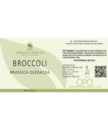 Broccoli Seed Oil - 100% Pure Organic 8 oz | Cold Pressed Carrier Oil for Skin Hair & Body | Nourishing & Hydrating | Fair Trade - Buy Online on SooperMarket.com