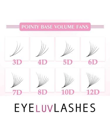 12D Pro-Made Fans on a strip speedy fans Pro Made Handmade Lash Fans Pointed Base Eyeluvlashes (D Curl 13mm length) - Buy Online on SooperMarket.com