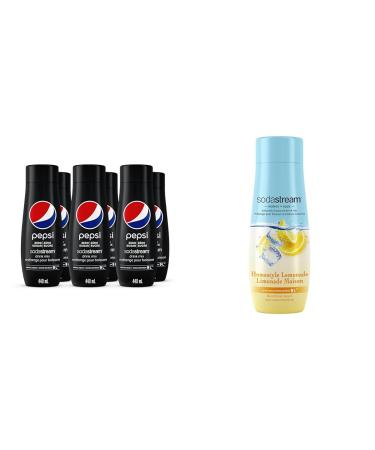 Pepsi Zero Sugar Flavour for SodaStream 440mL x 6 (Makes 54L) & Fruits Cloudy Home Lemonade 440 milliliters