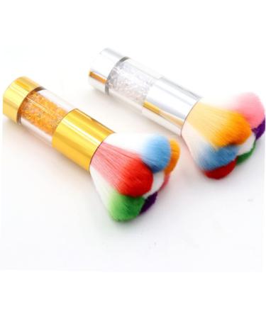 Mikinona 1pc Dust Brush Nail Art Brush Tool Nail Cleaning Gadget Powder Cleaner Nail Scrubbing Brush Manicure Supplies Powder Brush Cleaner Fake Hair Edges Acrylic Nail Brush Nylon Wool 11.5x6cm Golden - Buy Online on SooperMarket.com
