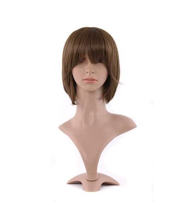 MapofBeauty natural designer short-length synthetic straight wigs-light brown