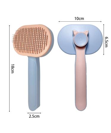 Self-Cleaning Cat Brush for Long & Short Hair - Removes Loose Fur & Dirt - Blue - Buy Online on SooperMarket.com