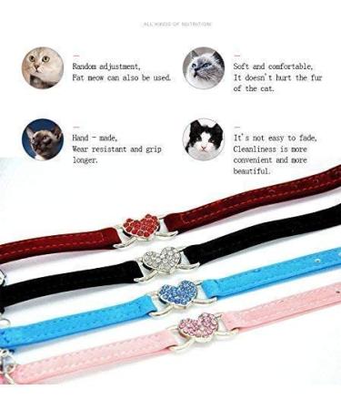 AIXI Cat Collar with Safety Belt and Bell - Heart Bling Design - 8-11 Inches - Black - Buy Online on SooperMarket.com