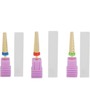 Nail Drill Bits 3 Pieces Gold Tungsten Steel Manicure Drill Bits for Nail Salon - Buy Online on SooperMarket.com